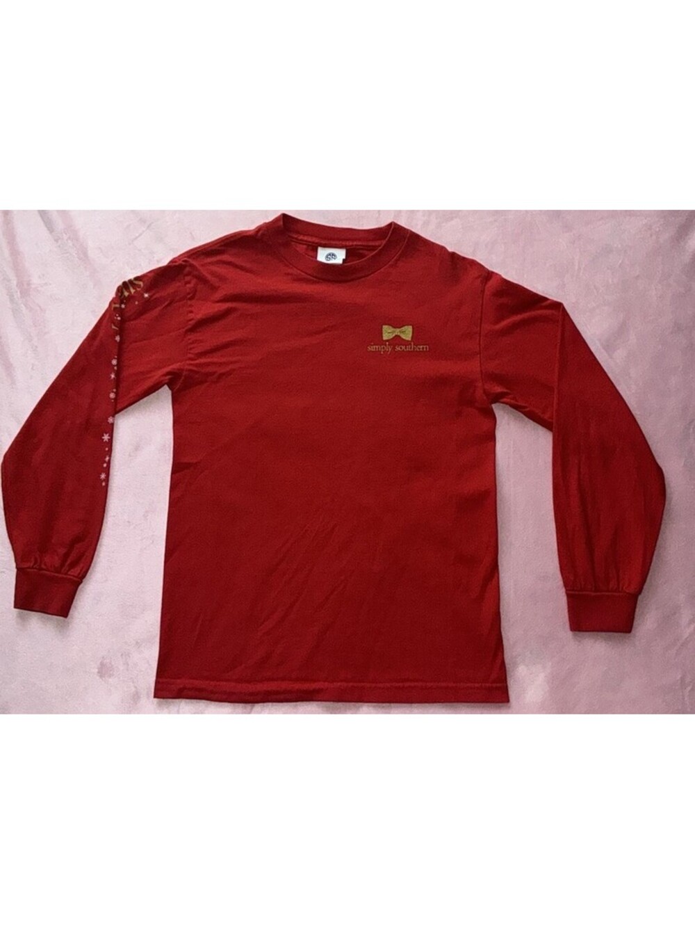 Simply Southern Mens Shirt Small Red Christmas Holiday Graphic Classic